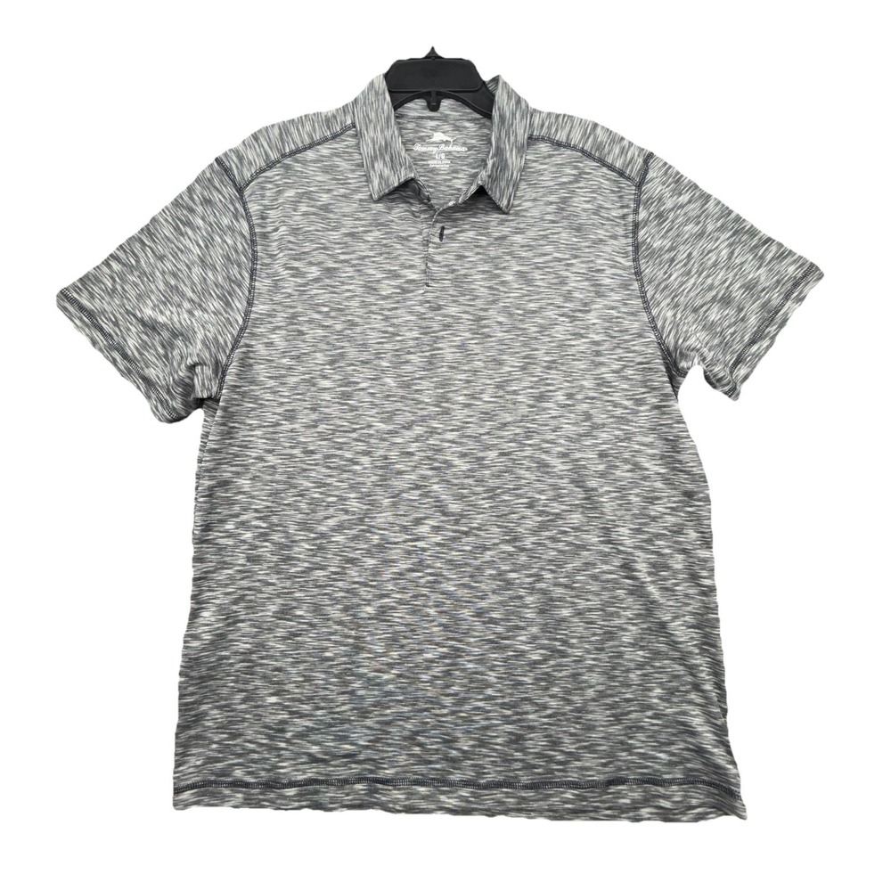 Tommy‎ Bahama Shirt Mens Large L Gray Polo Supima Cotton